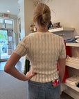 Mallorie Scalloped Knit Polo Ivory Top - Polo Simkhai