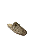 Cora Woven Loafer Mule Skin Flats - Mule Silent D