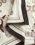 Pop Pony Silk Twill Bandana Scarf Chocolate Scarves Lost Pattern NYC