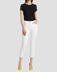 Sada High Rise Crop Slim Blanc Denim - Cropped & Ankle L'Agence