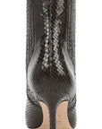 Lisa 70mm Pointed Toe Bootie Leather Python Espresso Boots - Booties Veronica Beard - Shoes