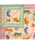 Neon Tigers Large Silk Scarf Pink/Green Scarves Lost Pattern NYC