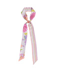 Frida's Garden Silk Skinny Scarf Pink Scarves Lost Pattern NYC