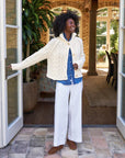 Mini Cotswolds Cropped Cable Knit Cardigan Ivory Sweater - Cardigans Frank & Eileen