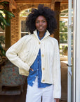 Mini Cotswolds Cropped Cable Knit Cardigan Ivory Sweater - Cardigans Frank & Eileen