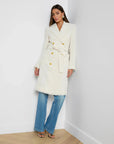 Cooper Unlined Tweed Coat Vintage White Outerwear - Longsleeve L'Agence
