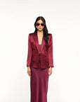 Sena Double Breasted Blazer Merlot Red Jackets - Blazers L'Agence