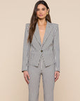 Misa Seersucker Blazer Ivory/Midnight Stripe Jackets - Blazers L'Agence