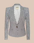 Misa Seersucker Blazer Ivory/Midnight Stripe Jackets - Blazers L'Agence