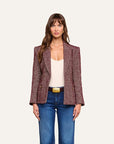 Karima Tweed Blazer Merlot Red/Ecru Jackets - Blazers L'Agence