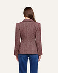 Karima Tweed Blazer Merlot Red/Ecru Jackets - Blazers L'Agence