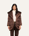 Glacier Shawl Collar Puffer Jacket Dark Java Outerwear - Longsleeve L'Agence