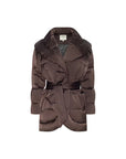 Glacier Shawl Collar Puffer Jacket Dark Java Outerwear - Longsleeve L'Agence