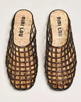 Netted Jelly Mule Black Flats - Mule Bibi Lou