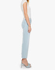 The Mid Rise Rambler Zip Ankle Pretty Please Denim - Straight Mother