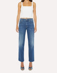 Mid Rise Rambler Zip Ankle Catch My Drift Denim - Straight Mother