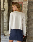 Jackie Sweatshirt Cardigan Vintage White Sweater - Cardigans Frank & Eileen