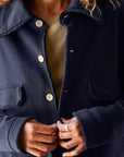 Rowan Button Up Jacket Navy Sweater - Cardigans Frank & Eileen