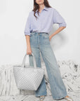 Medium Metro Tote Deluxe Oyster Metallic Tote & Satchel MZ Wallace
