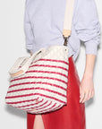 Medium Metro Tote Deluxe Sandshell/Apple Charter Stripe Tote & Satchel MZ Wallace