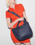 Small Metro Tote Deluxe Navy Tote & Satchel MZ Wallace