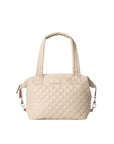 MZ Wallace Medium Sutton Deluxe Buff Hobo & Shoulder in front of white background.