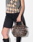 Small Sutton Deluxe Leopard Tote & Satchel MZ Wallace