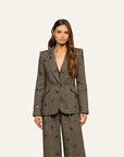 Chamberlain Sequined Blazer Beige/Black/Gold Flower Sequin Jackets - Blazers L'Agence