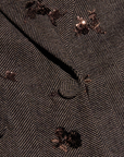 Chamberlain Sequined Blazer Beige/Black/Gold Flower Sequin