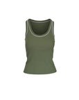 Birke Tank with Contrast Piping Stone Army Tops - Tanks Veronica Beard