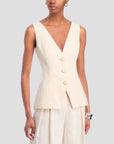 Avalina Vest Ecru Tops - Blouses Veronica Beard