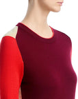 Taron Colorblock Crew Burgundy Multi Sweater - Crewneck rag & bone