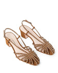 Priscilla Lattice Heeled Slingback Cacao/Silver Sandals - Heeled Sandals Loeffler Randall