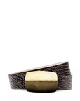 Milou Belt Chocolate Croc Embossed Belts L'Agence
