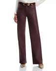 Scottie Coated Wide Leg Jean Chocolate Denim - Flare & Wide Leg L'Agence