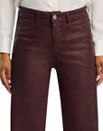 Scottie Coated Wide Leg Jean Chocolate Denim - Flare & Wide Leg L'Agence