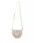 McCall Laser Cut Leather Saddle Cream Crossbody Simkhai