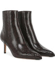 Lisa 70mm Pointed Toe Bootie Leather Python Espresso