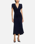 Aviva Dress Navy Dresses - Midi Cinq A Sept