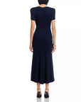 Aviva Dress Navy Dresses - Midi Cinq A Sept