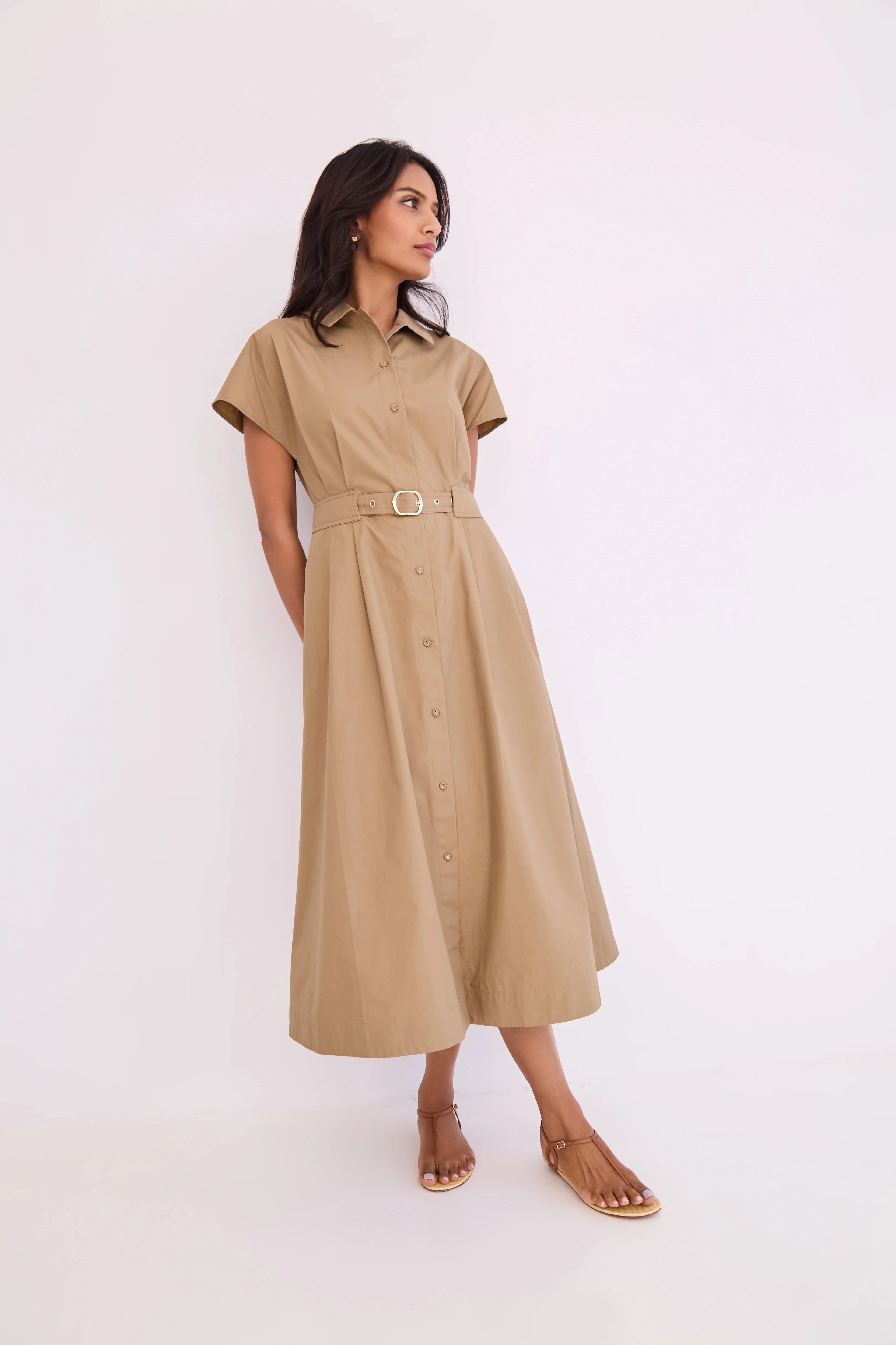 khaki dress Sawyer Dress Khaki – Peter Kate