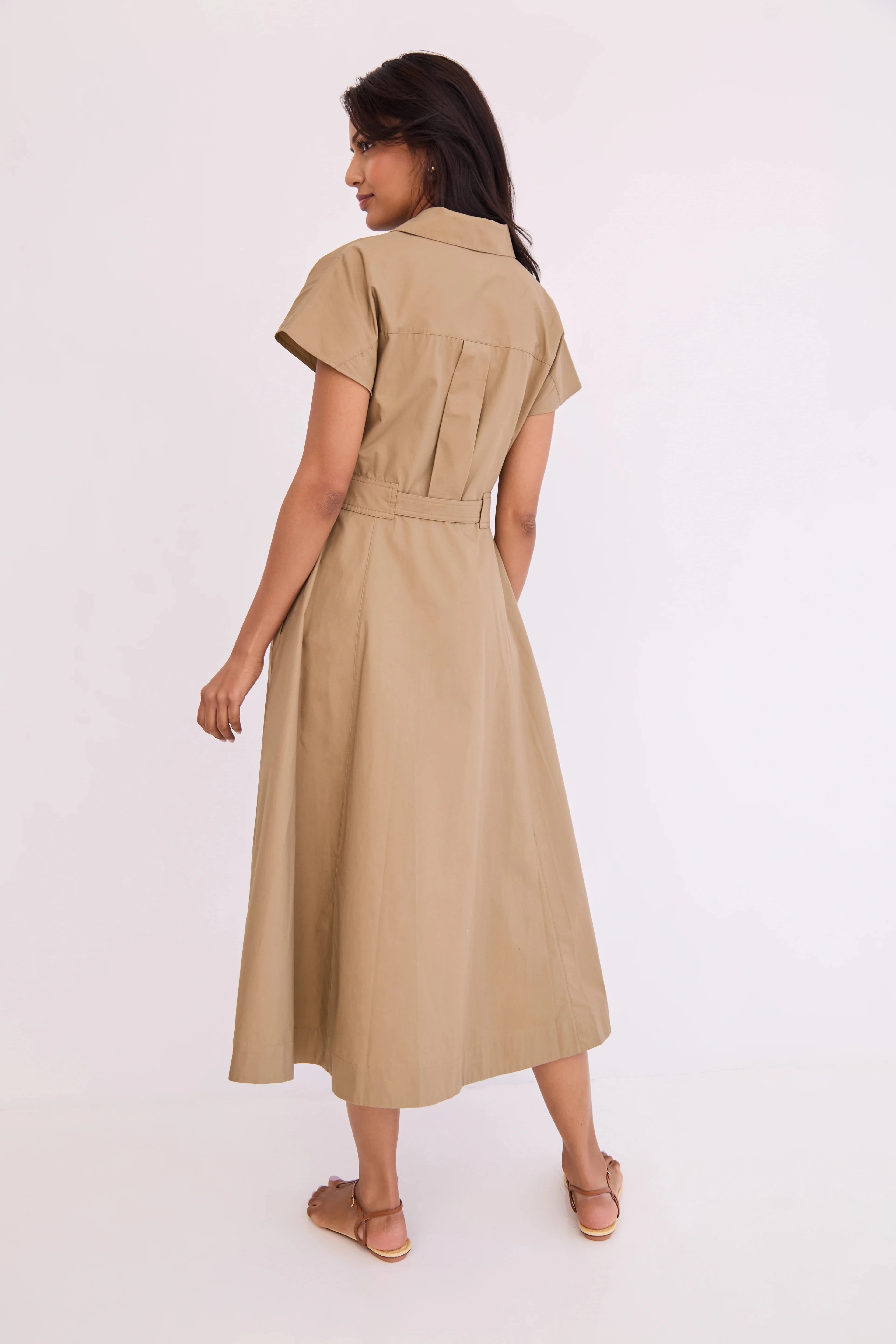 khaki dress for women Sawyer Dress Khaki – Peter Kate