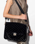 Large Crosby Lock Crossbody Black Lacquer Crossbody MZ Wallace