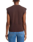 Isador Knit Vest Dark Mocha Sweater - Vest Veronica Beard