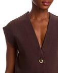 Isador Knit Vest Dark Mocha Sweater - Vest Veronica Beard