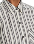 Lucia Stripe Poplin Shirt Charcoal Tops - Button Down rag & bone