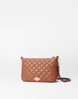 back view of the mz wallace Crosby Ella Crossbody Terracotta on a grey background