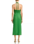 Palm Tree Embroidery Sleeveless Midi Dress Green Dresses - Midi Farm Rio
