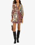 Wrap Mini Dress Stained Glass Soft Blue Dresses - Short Farm Rio