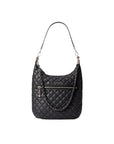 MZ Wallace Crosby Sienna Black Hobo & Shoulder bag in front of white background.